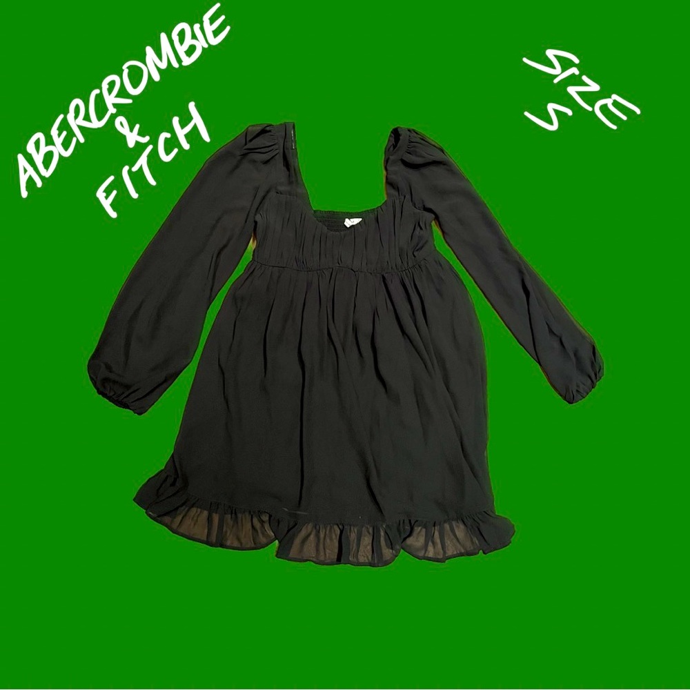 Abercrombie & Fitch Black Long-Sleeve Dress